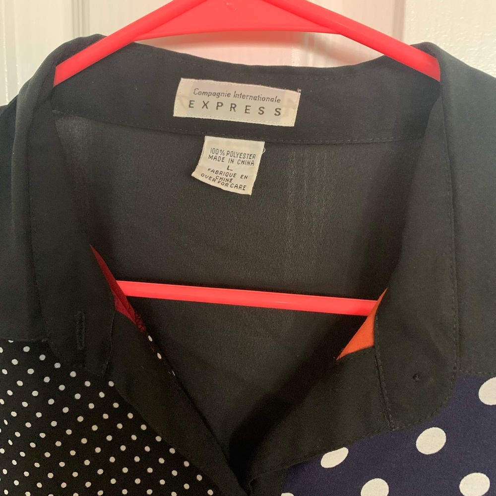 Express 90s Oversized Blouse Patchwork Large - image 2